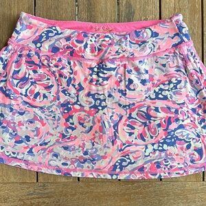Lilly Pulitzer Pink and Blue Skater Mini Skirt